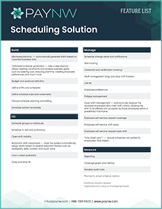 Washington State Employee Scheduling Features