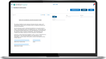 HR Software Laptop Device