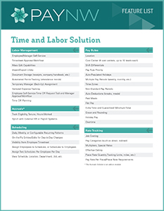 Washington Time and Labor Management Software Feature List Cover