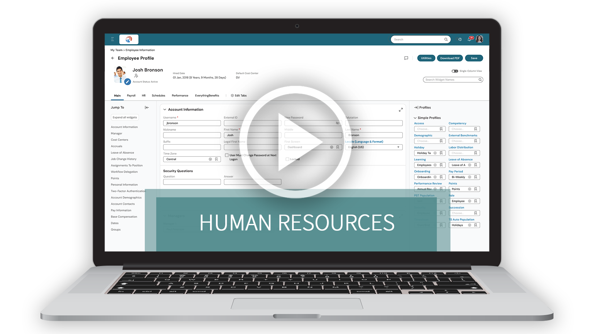 Human Resources Demo Video Laptop Graphic